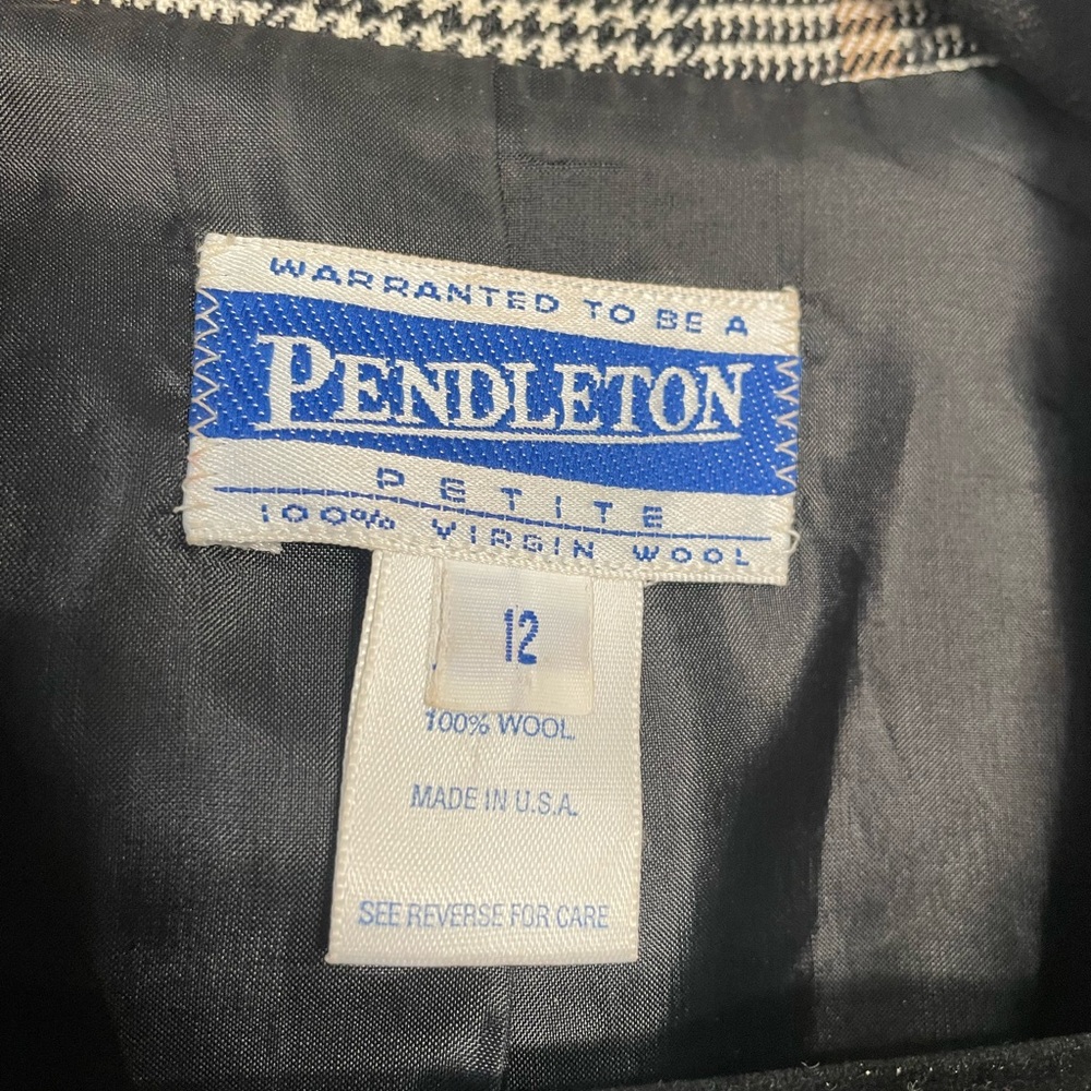 PENDLETON Vintage Double Breasted Plaid Wool Blaz… - image 8